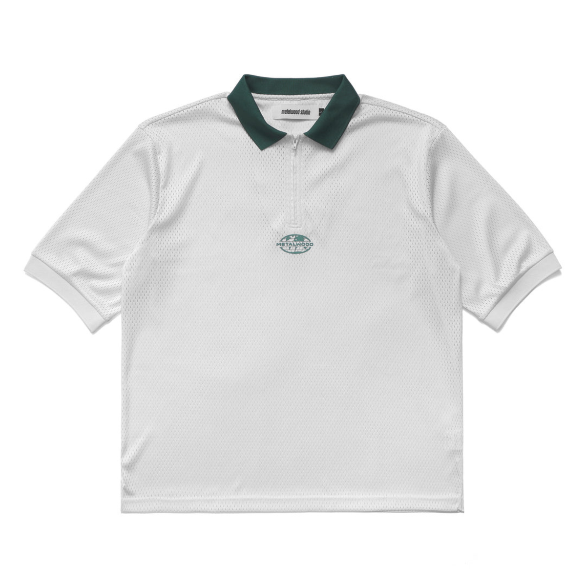 Metalwood Quarter Zip Jersey Polo Natural