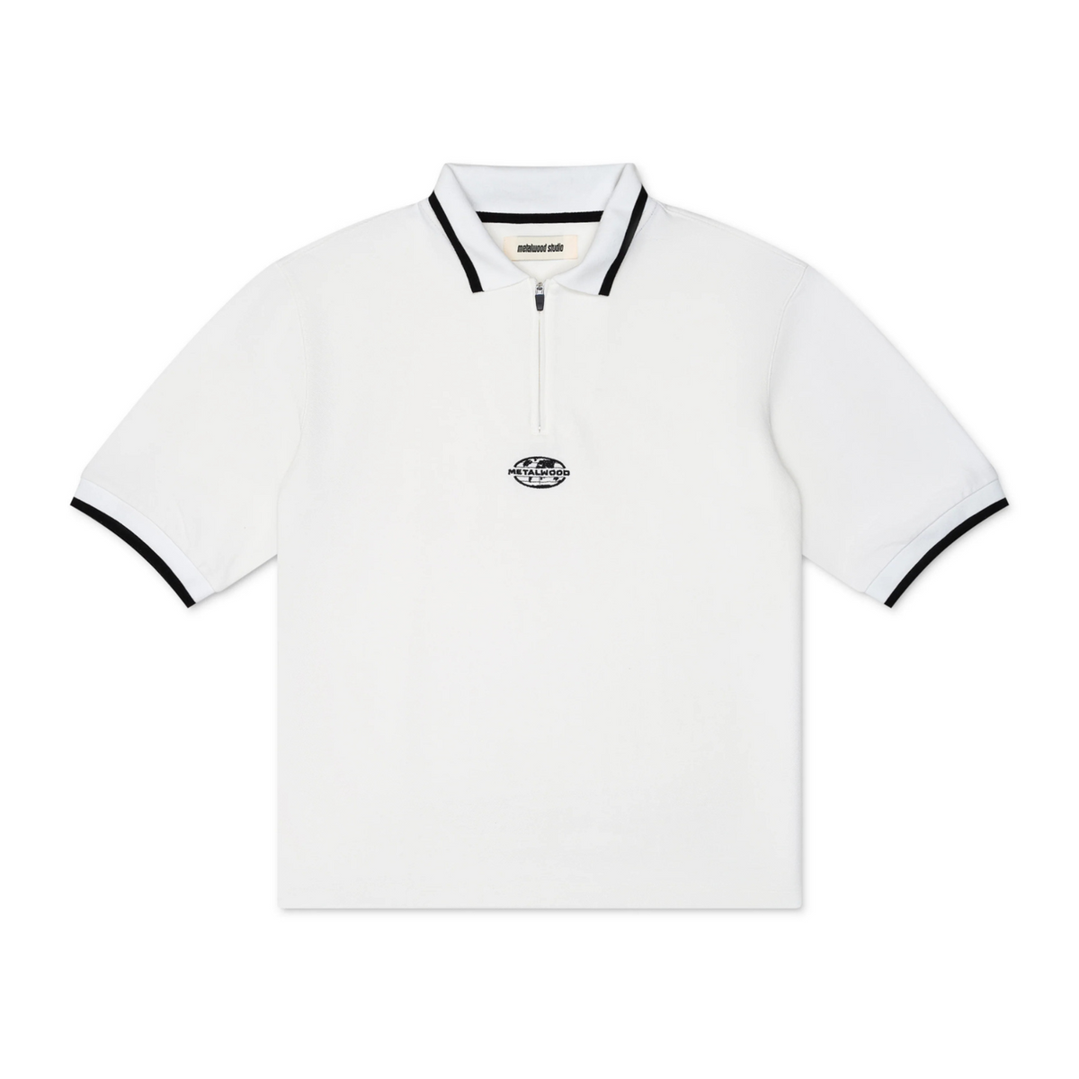Metalwood World Class Zip Polo White