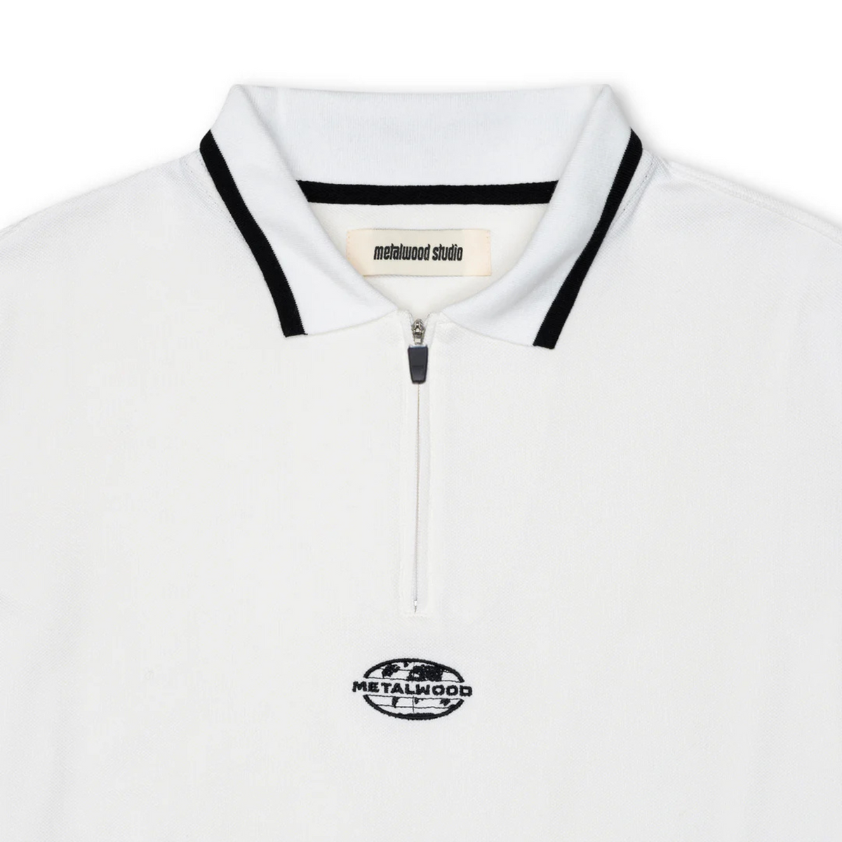 Metalwood World Class Zip Polo White