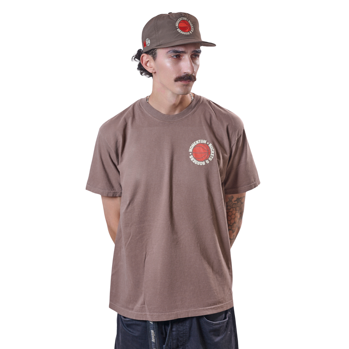 Mo Buckets Tee Walnut by Buckets & Borders X Momentum