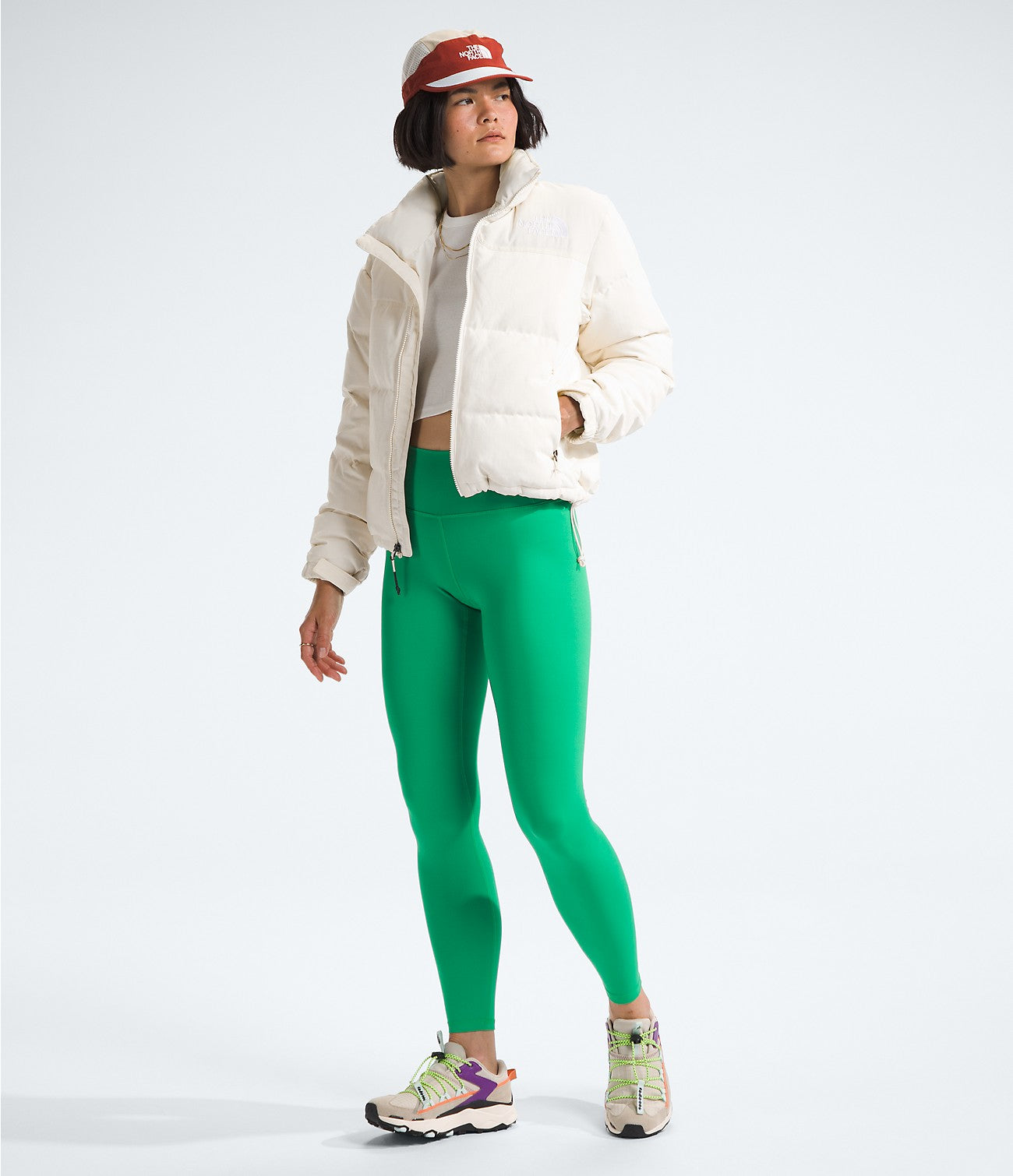 THE NORTH FACE W 92 RIPSTOP NUPTSE JACKET - WHITE DUNE I MOMENTUM ...