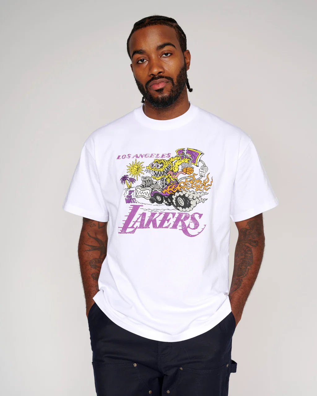 NBA X BRAINDEAD LOS ANGELES LAKERS T SHRIT WHITE I MOMENTUM