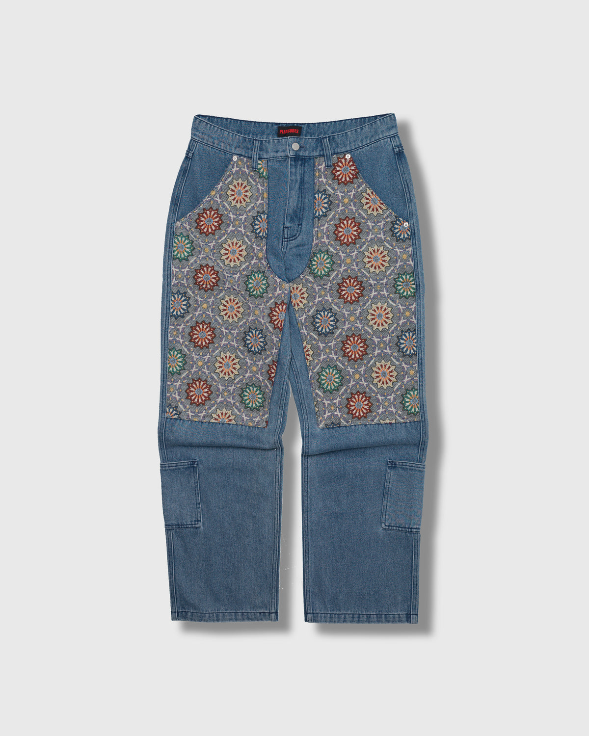 Pleasures Floral Ultra Double Knee Pant Indigo