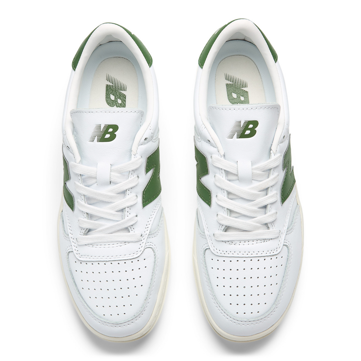 New Balance T500 White/Dark Alpine Green