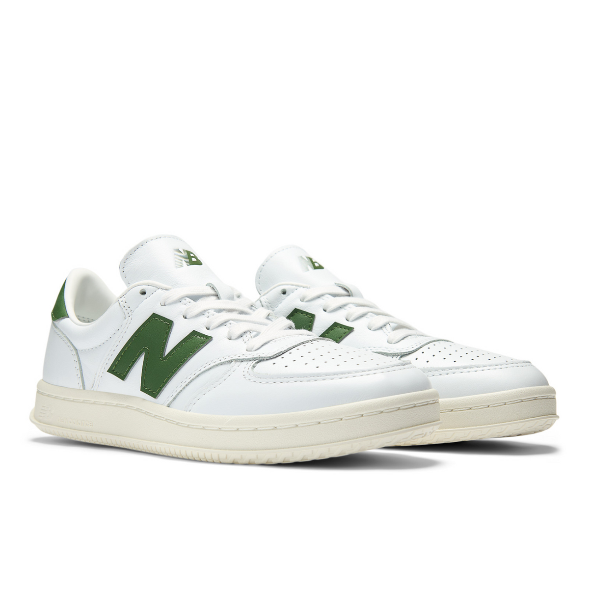 New Balance T500 White/Dark Alpine Green