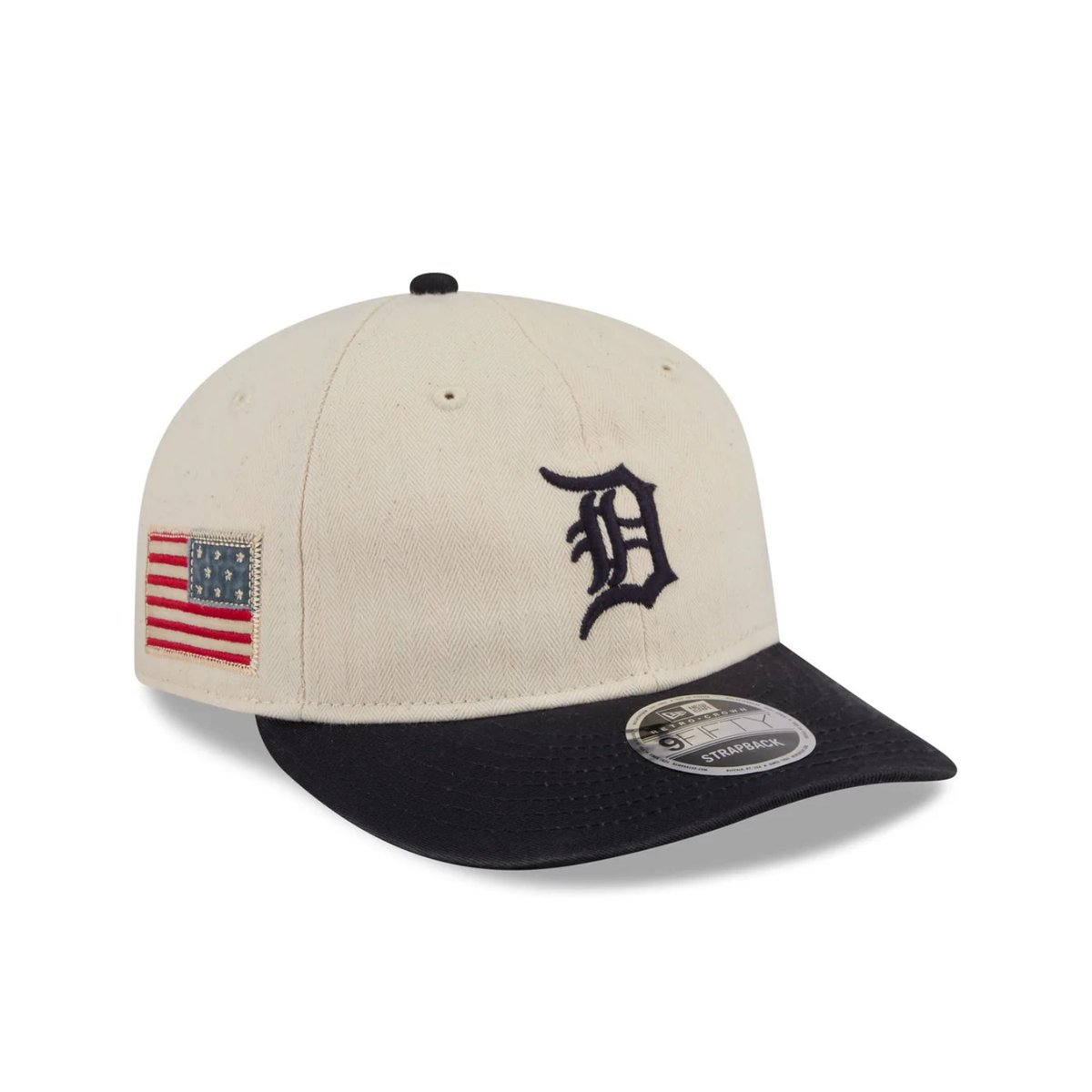 New Era American Herringbone 9Fifty Retro Crown Snapback Cap Detroit Tigers