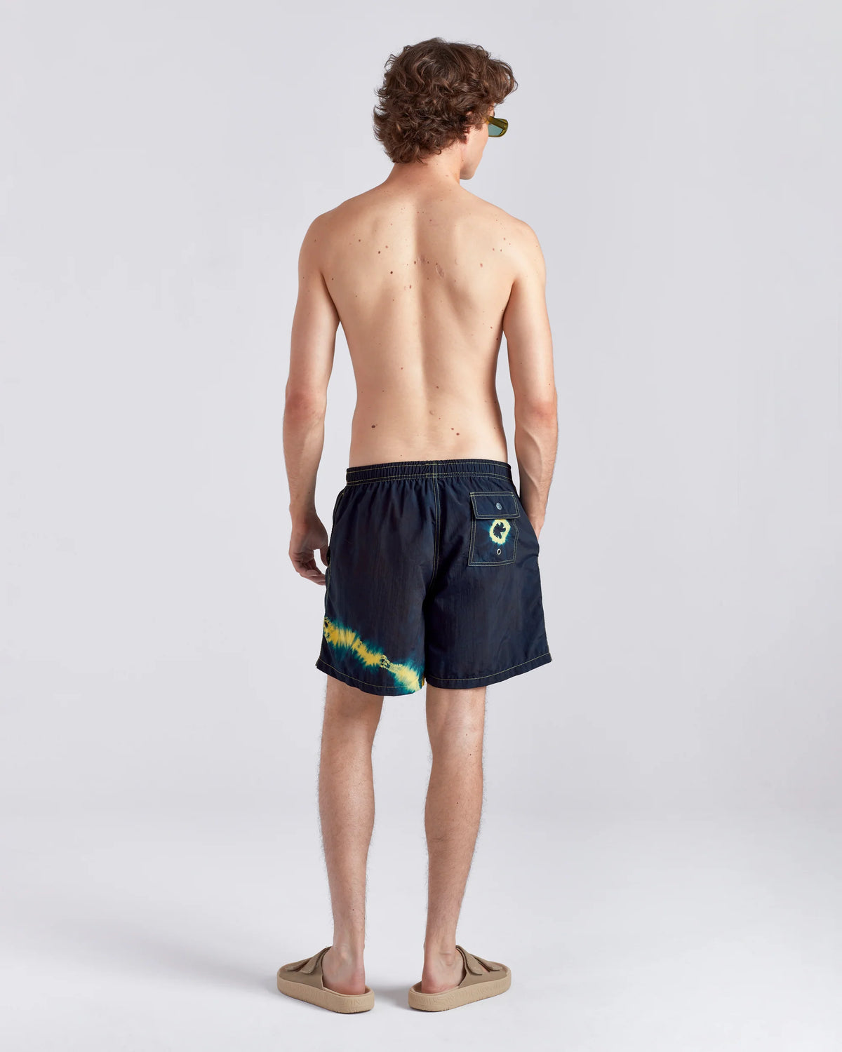 Bather Over Dyed Indigo Kiwi Swim Trunk Green 