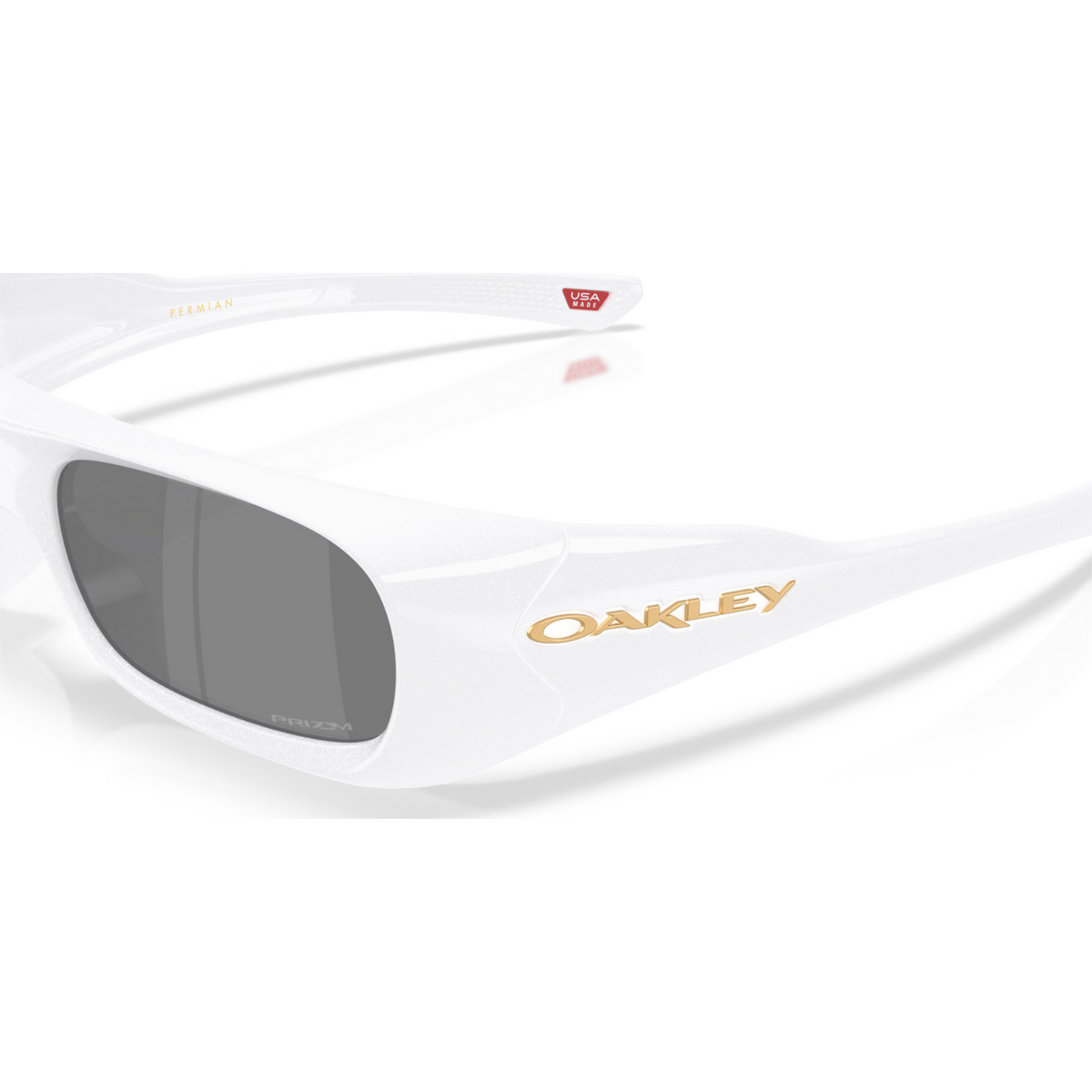 Oakley Permian Sunglasses Pearl White Frame W/ Prizm Black Lens