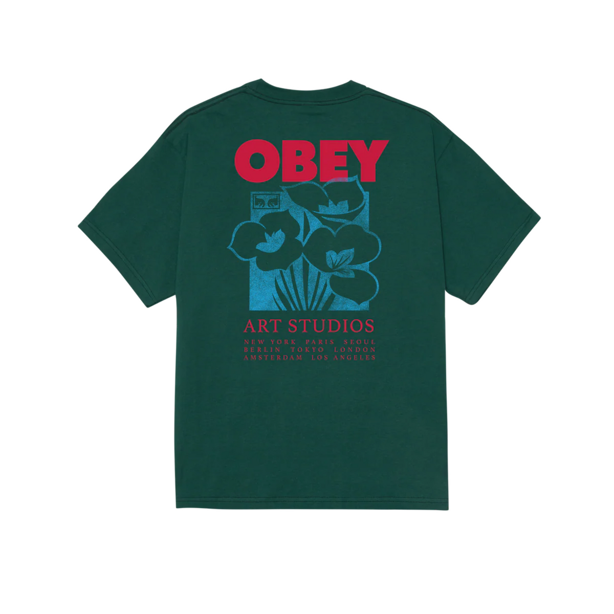 Obey Art Studio Flowers Tee Rainforest 