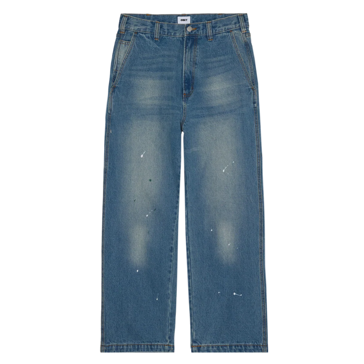 Obey Bigwig Carpenter Utility Denim Paint Splatter Wash
