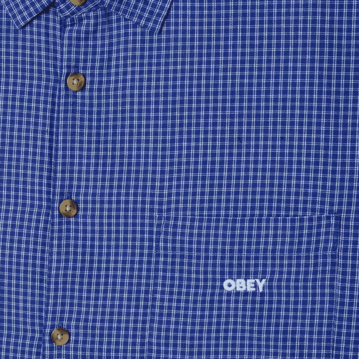Obey Bigwig Frank Woven Short Sleeve Surf Blue Multi