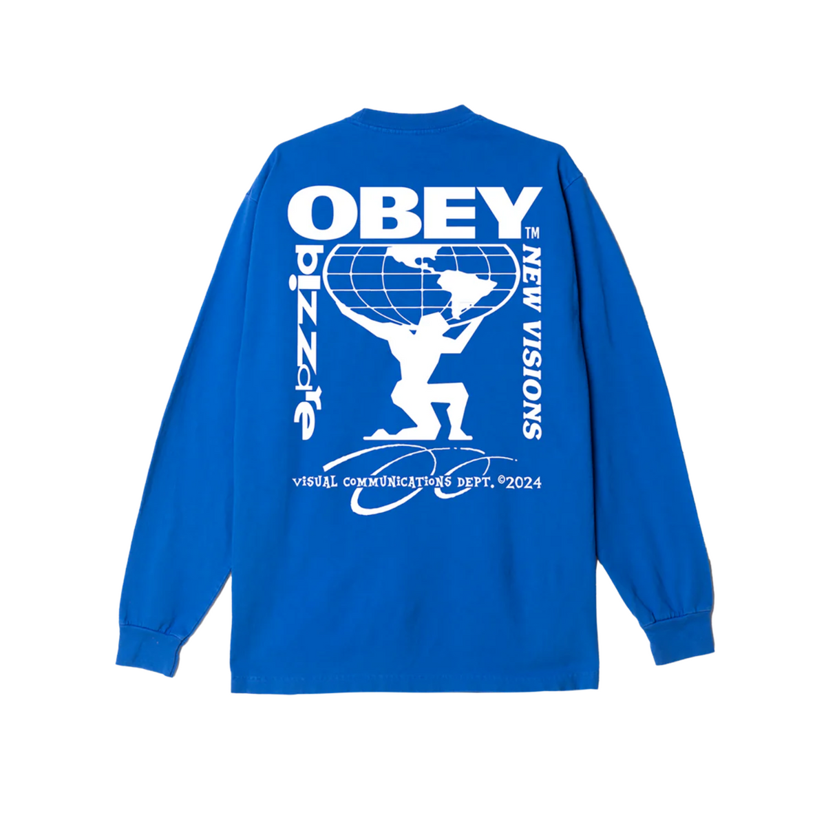 Obey Bizarre New Visions Pigment Heavyweight LS Tee Pigment Electric Indigo