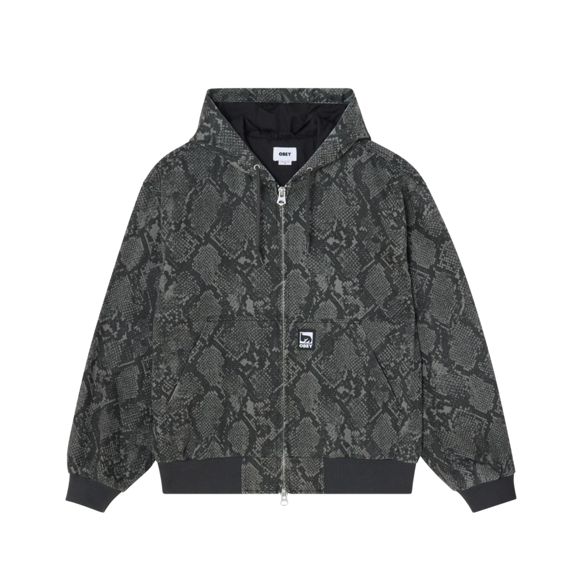 Obey Glen Zip Up Jacket Grey Snake