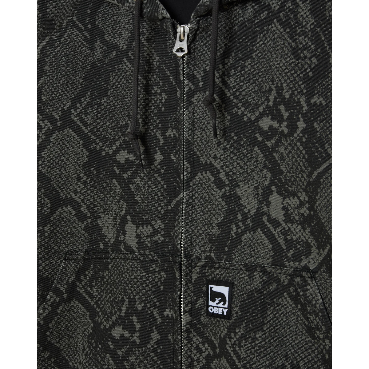 Obey Glen Zip Up Jacket Grey Snake