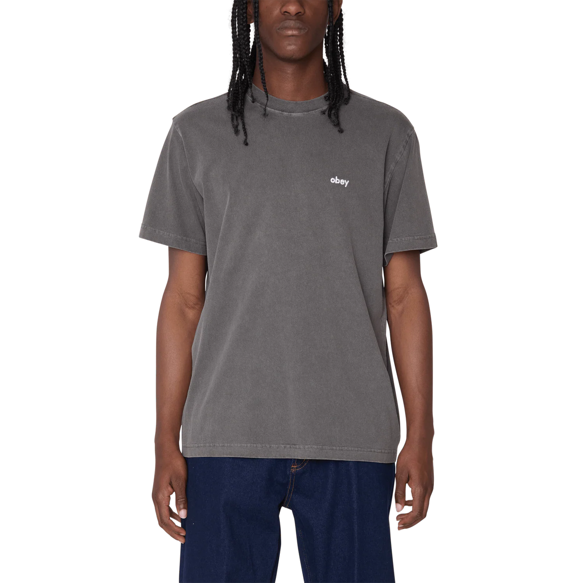 Obey LowerCase Pigment Tee SS Knit Pigment Digital Black