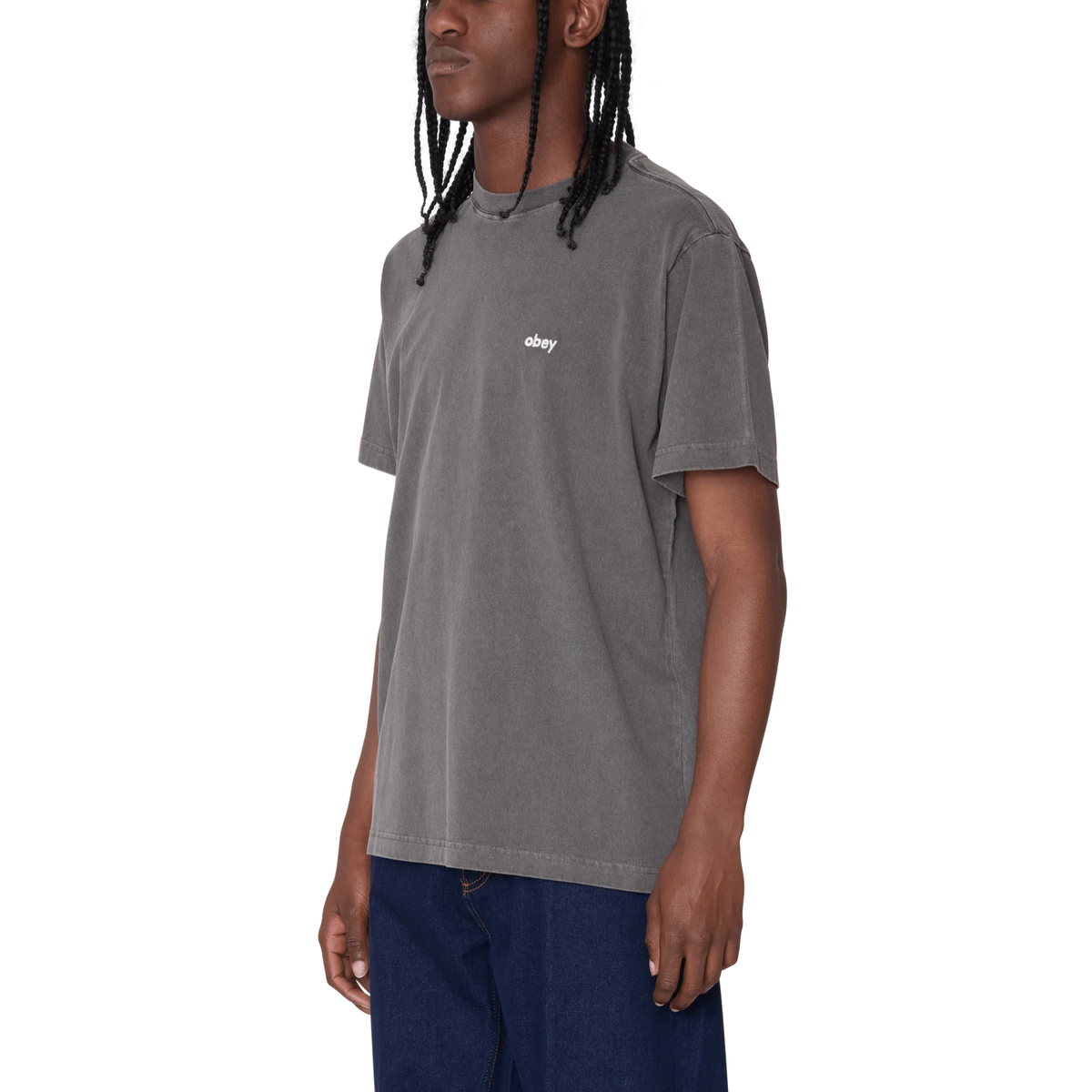 Obey LowerCase Pigment Tee SS Knit Pigment Digital Black