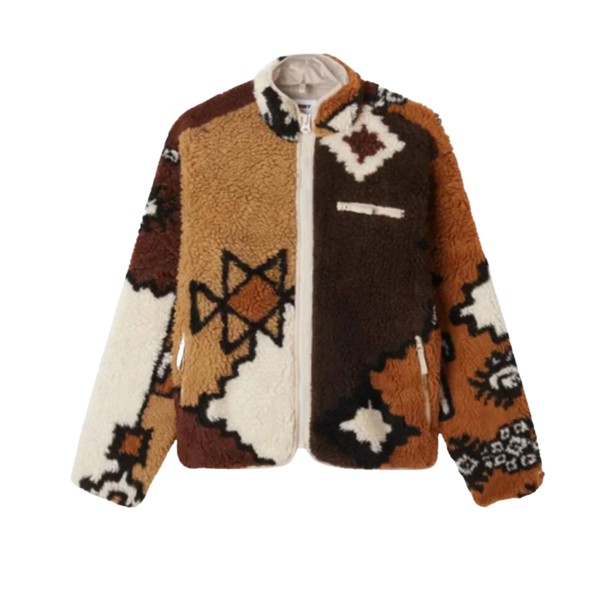 Obey Moroccan Rug Sherpa Jacket Brown Multi 