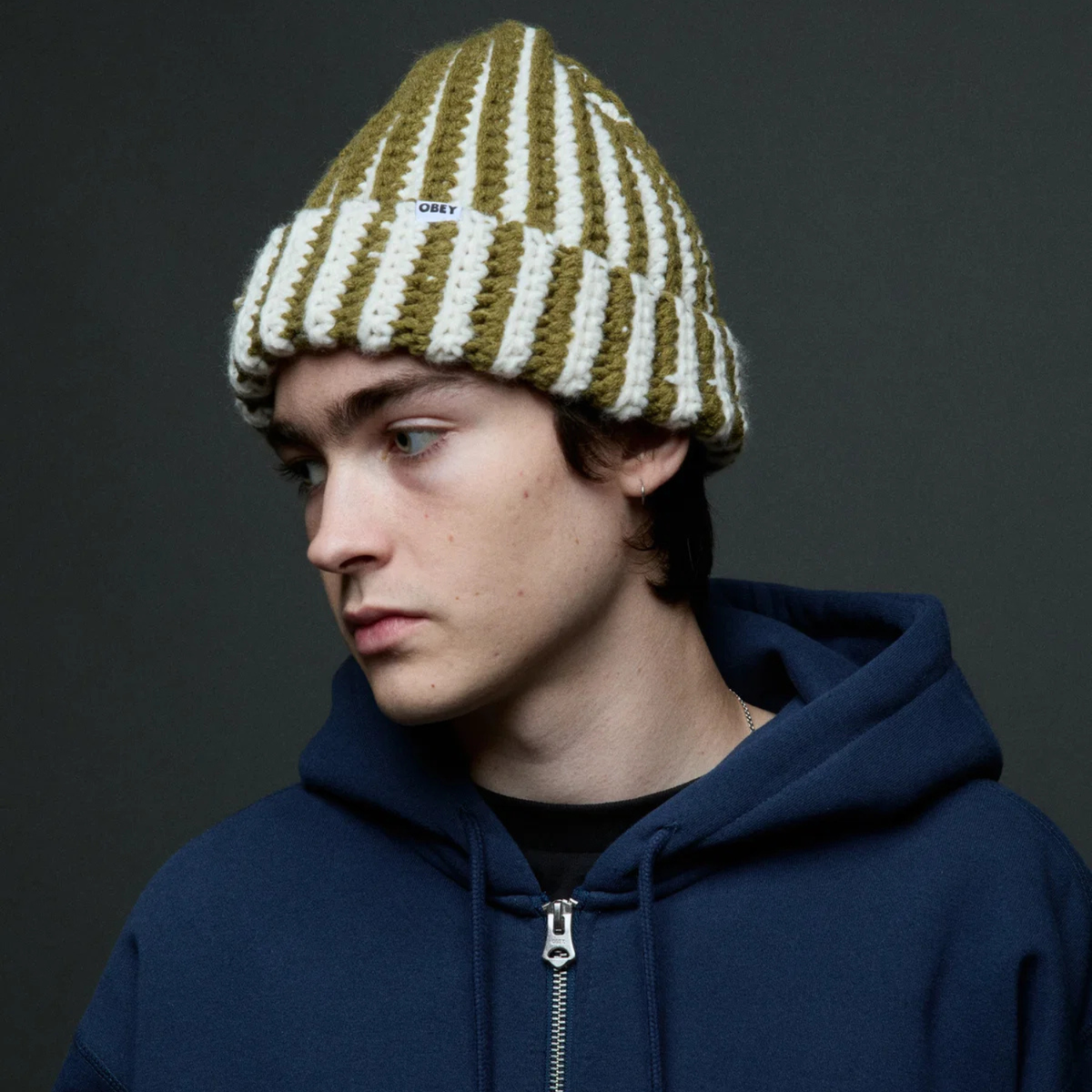 Obey Scout Chunky Beanie Moss Green Multi