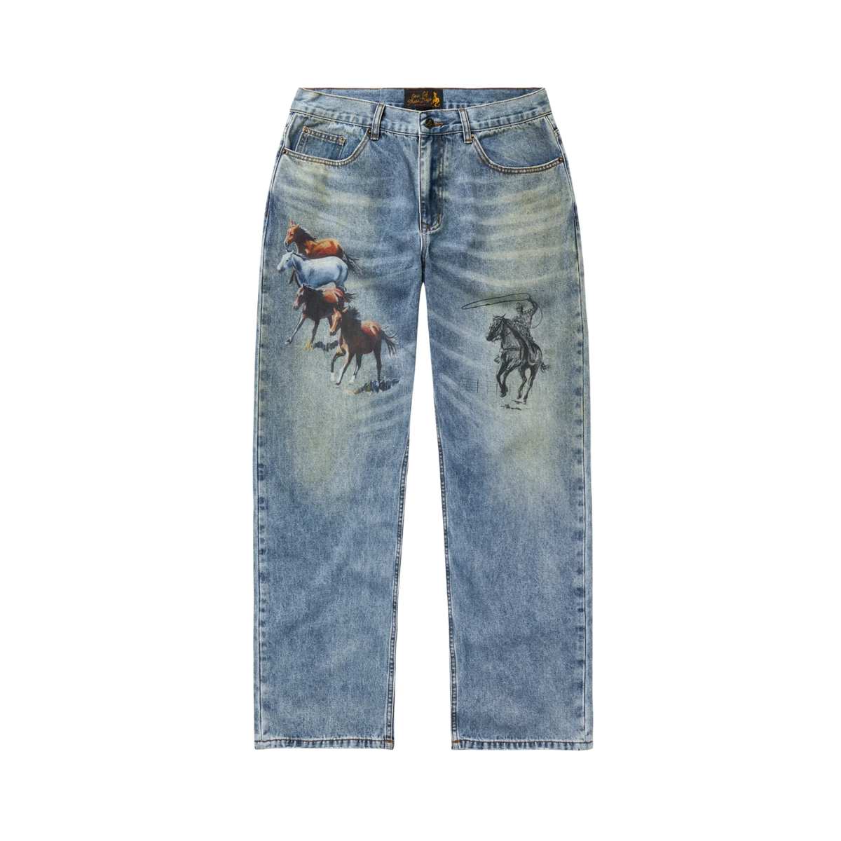 One of These Days All Over Print Straight Leg Jeans