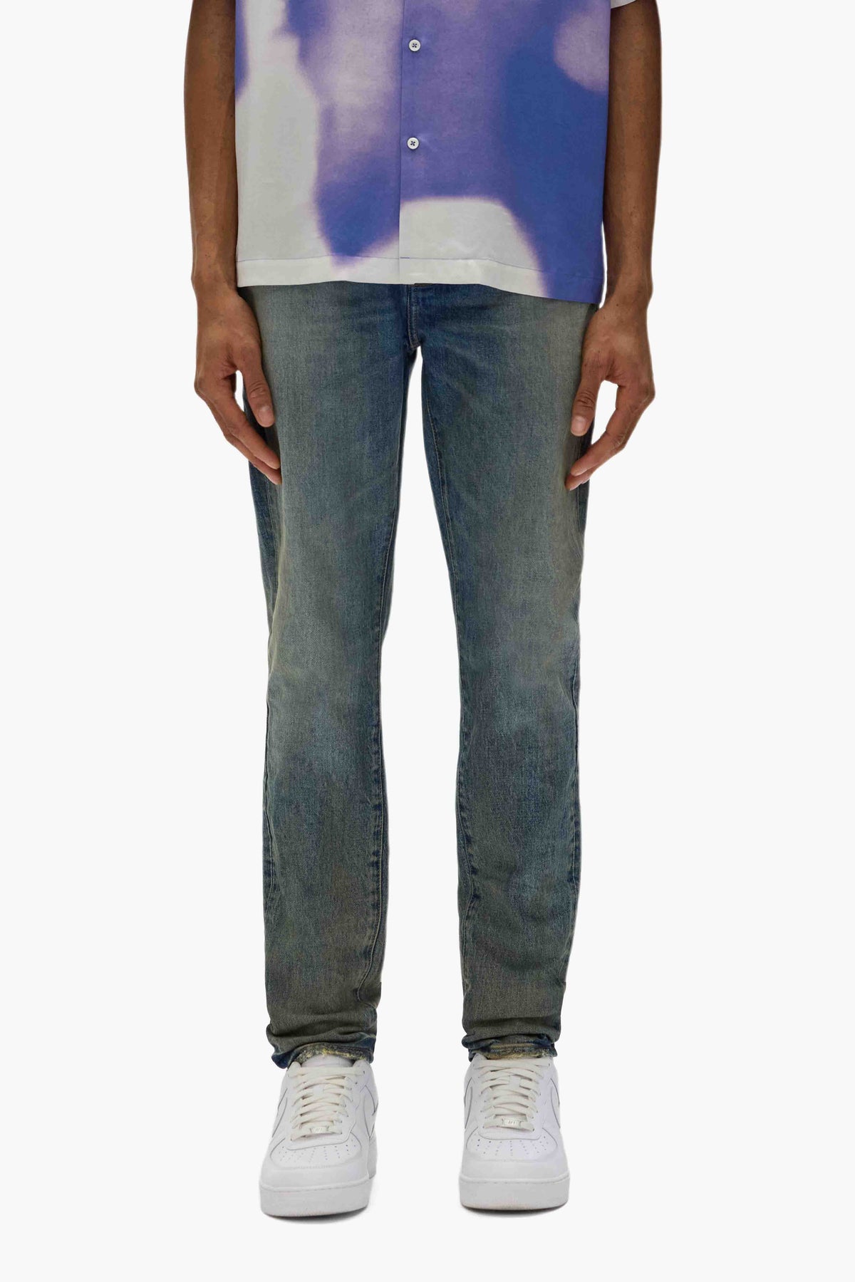 Purple Denim P001 Skinny Cracked Bronze Dark Indigo