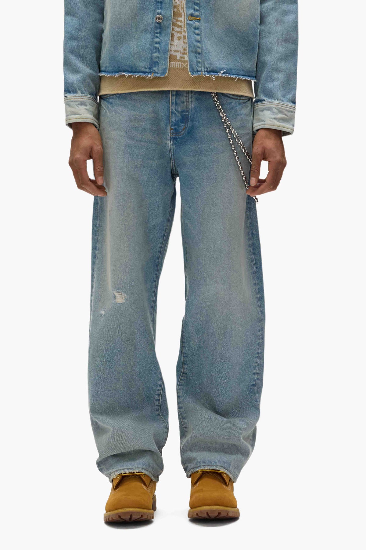Purple Denim P018 Basalt Distressed Light Indigo