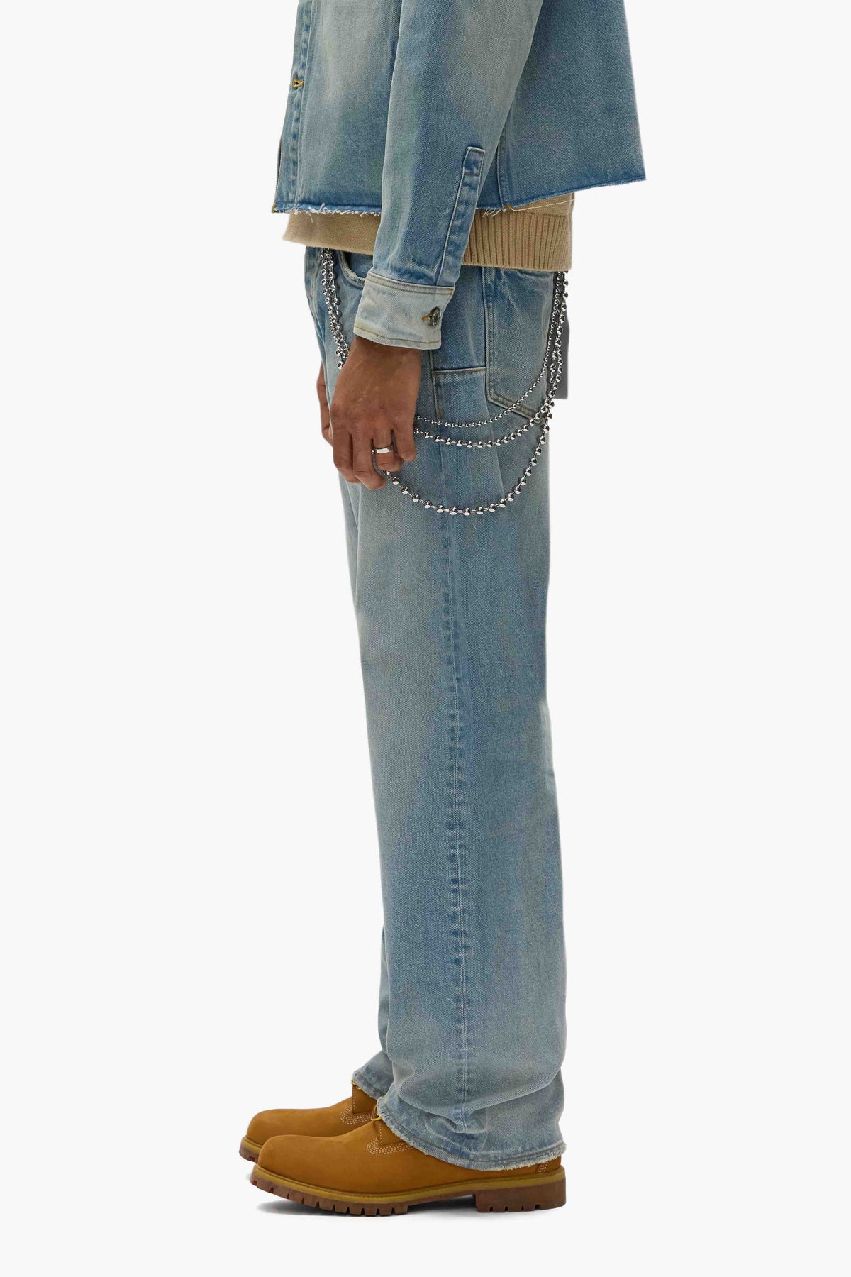 Purple Denim P018 Basalt Distressed Light Indigo