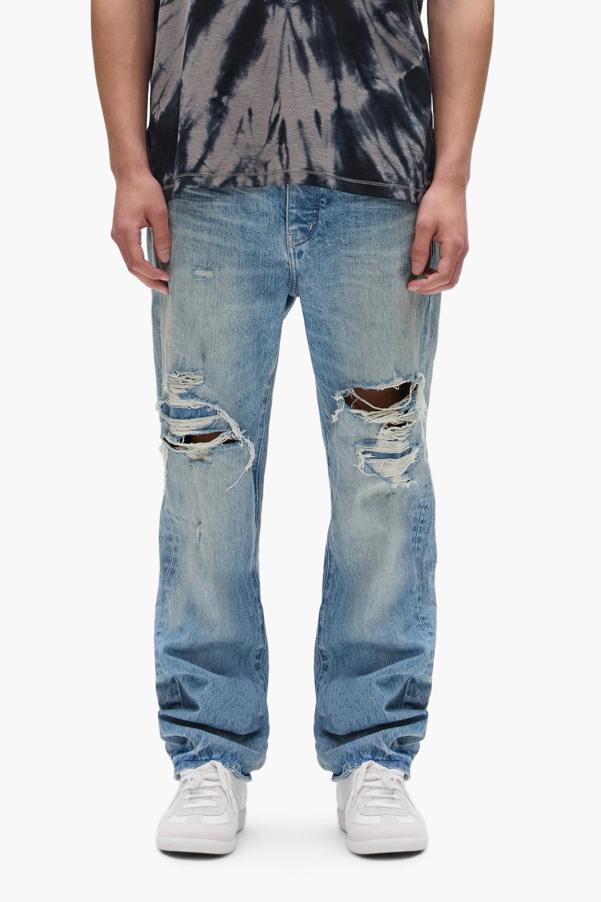 Purple P011 Garda Blowouts Jeans Light Indigo