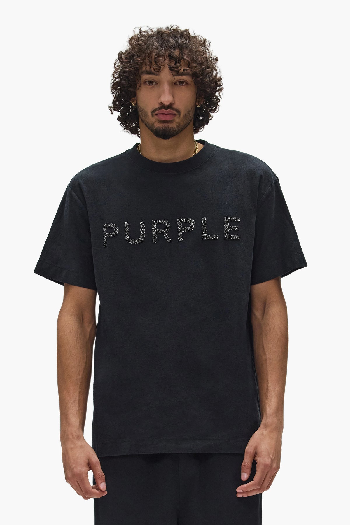 Purple Textured Jersey SS Tee Black Beauty