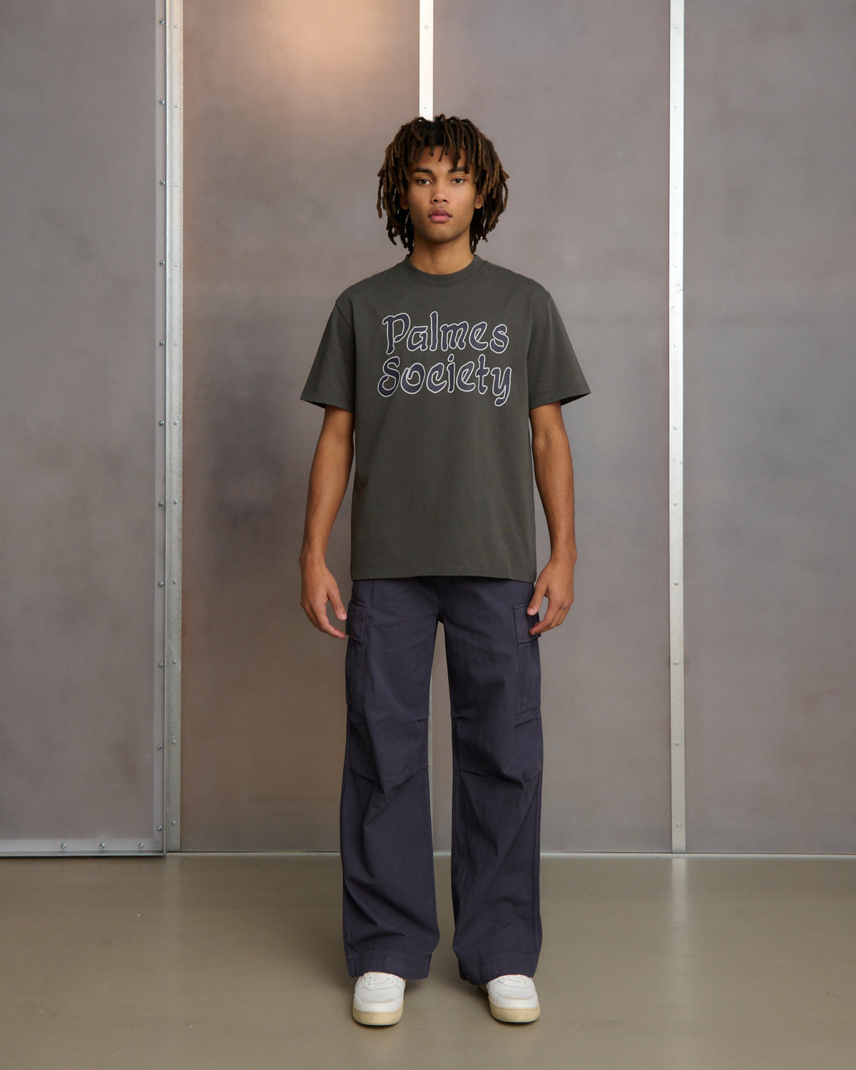 Palmes Society T-Shirt Charcoal