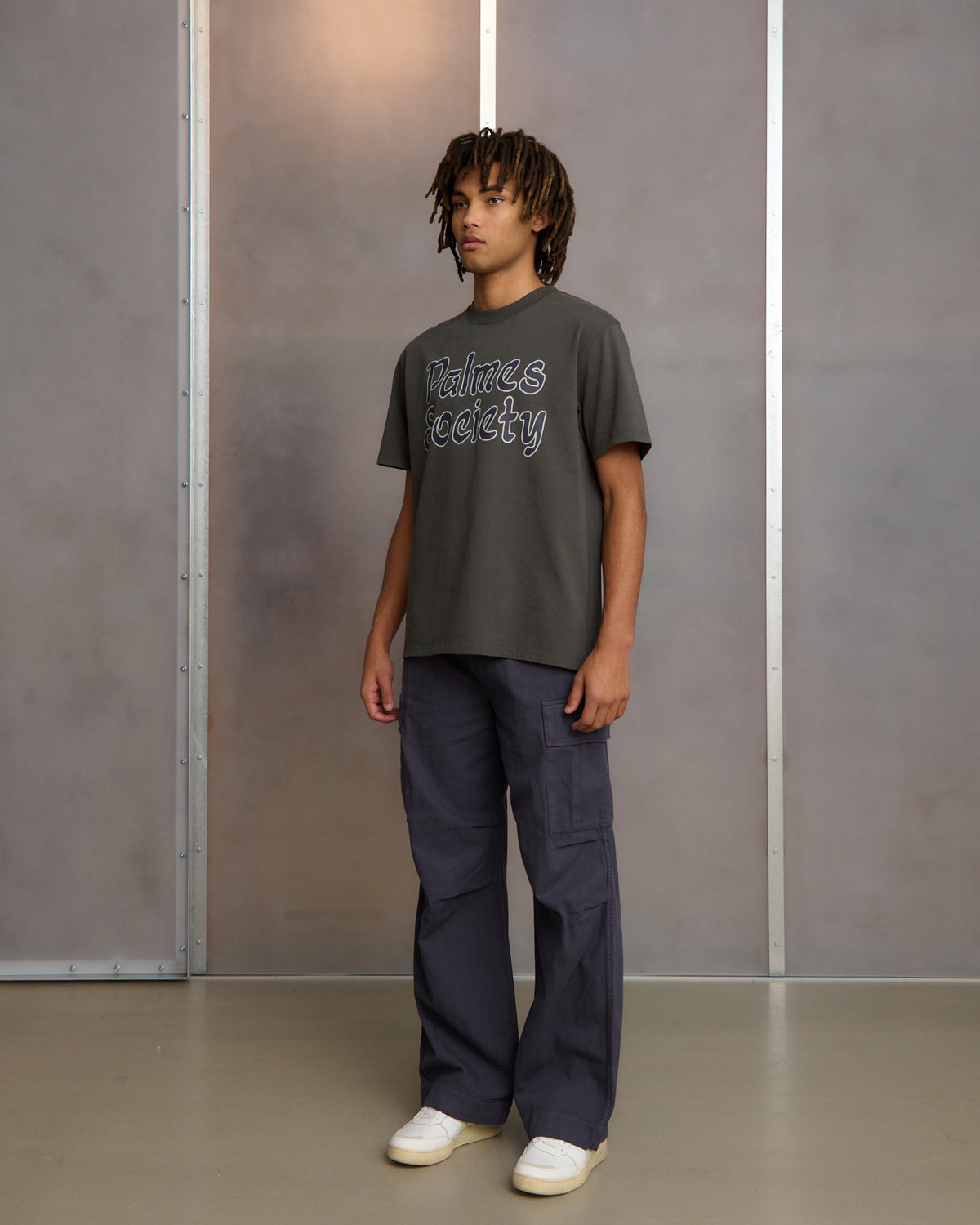 Palmes Society T-Shirt Charcoal