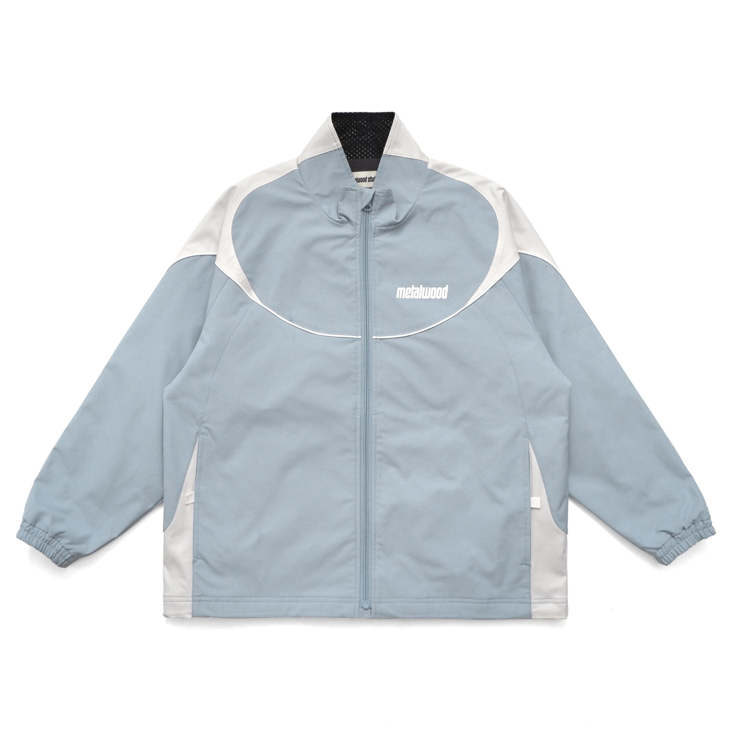 PANELED TRACK JACKET - POWDER BLUE I METALWOOD - Momentum PANELED TRACK JACKET - POWDER BLUE I METALWOOD - Momentum