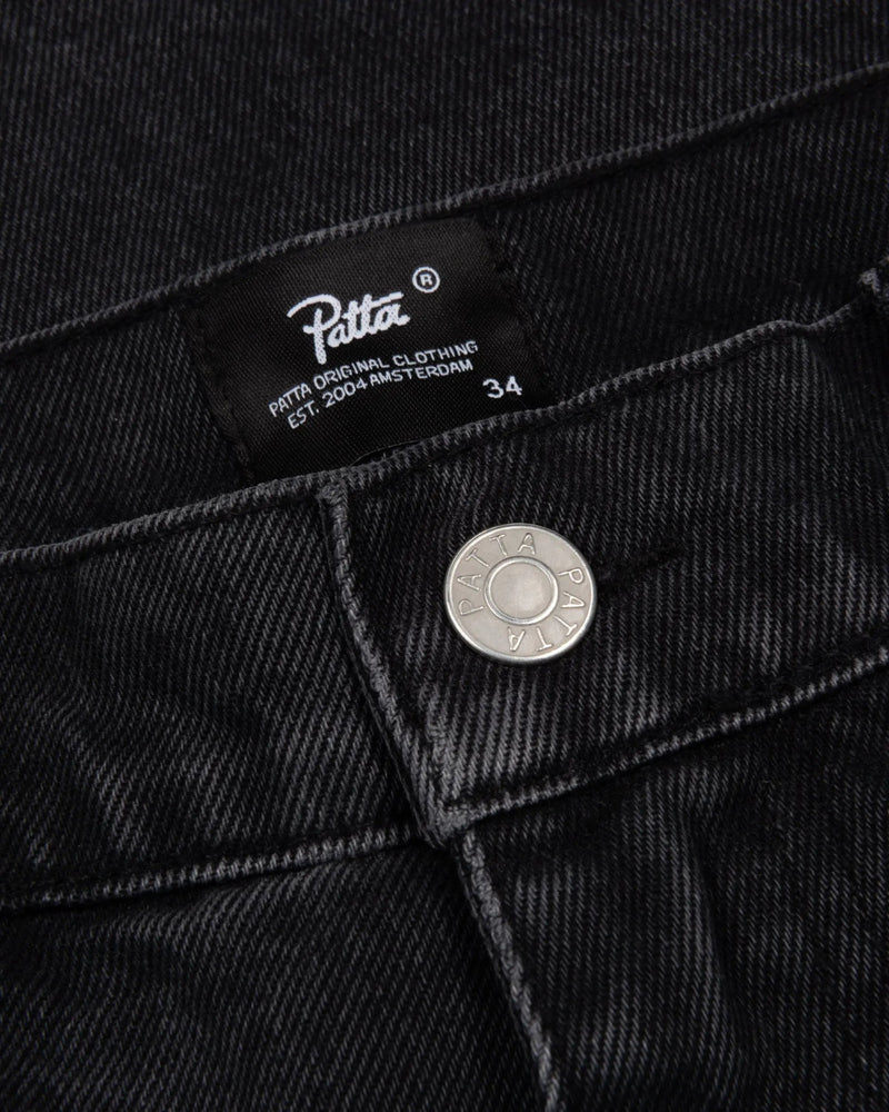Patta Whiskers Denim Shorts Black Denim