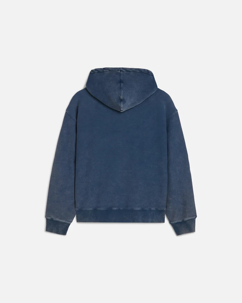 Patta Classic Acid Washed Hooded Sweater Estate Blue