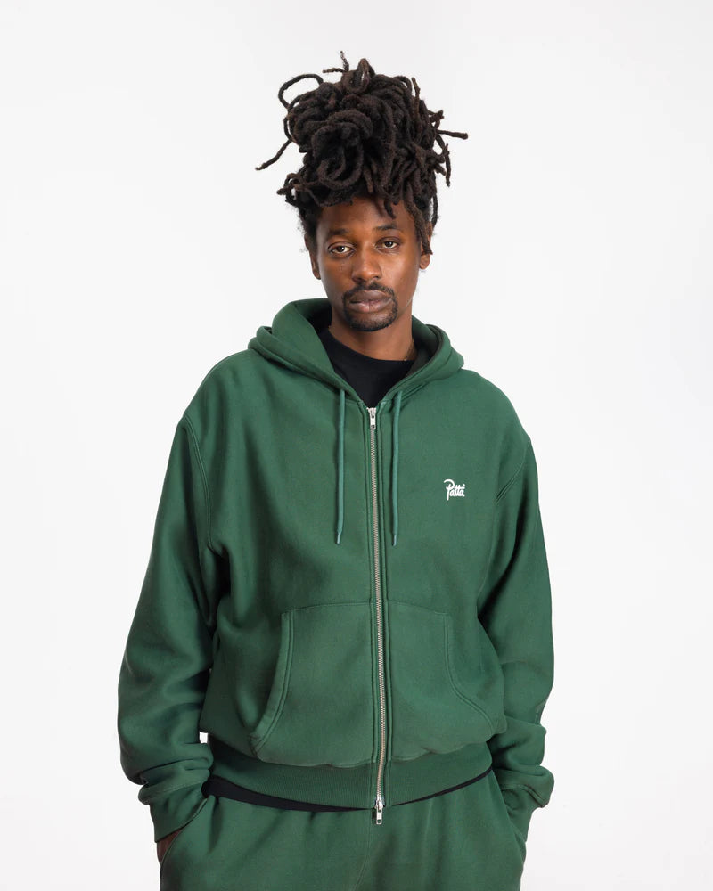 Patta Classic Zip-Up Hooded Sweater Bistro Green