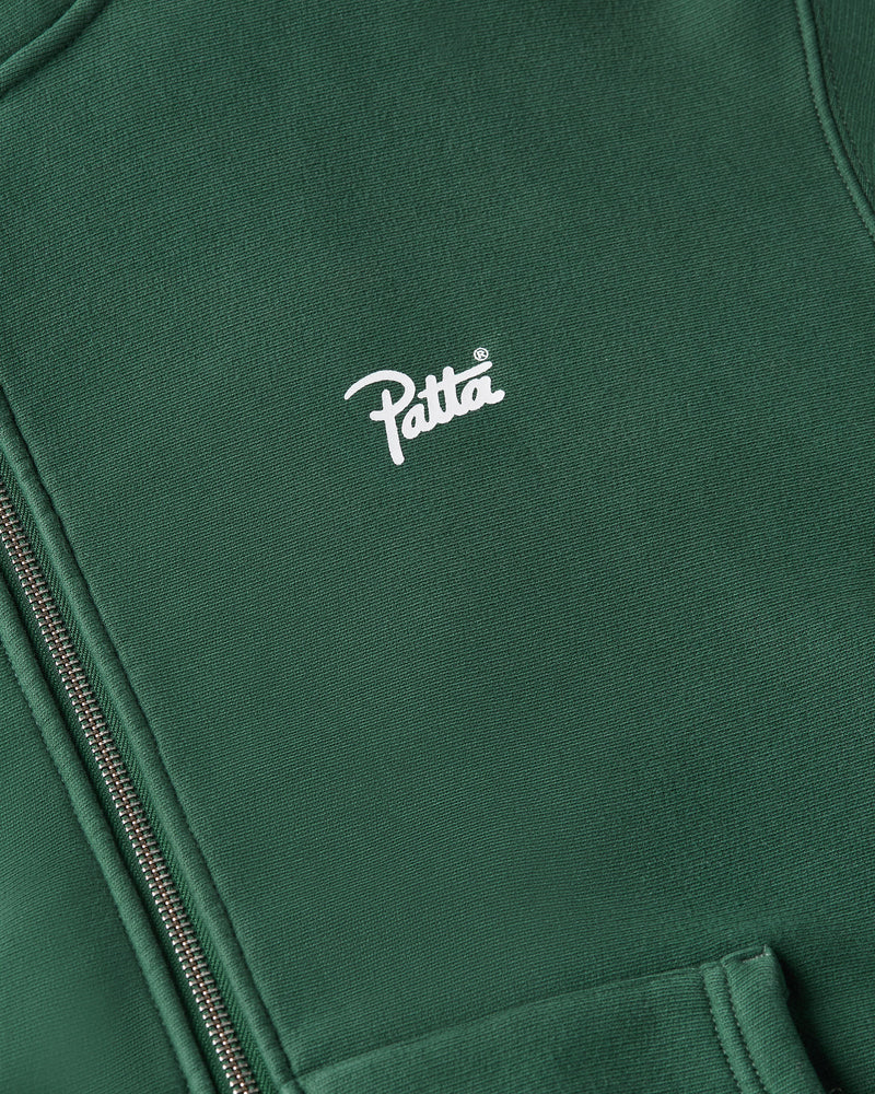 Patta Classic Zip-Up Hooded Sweater Bistro Green