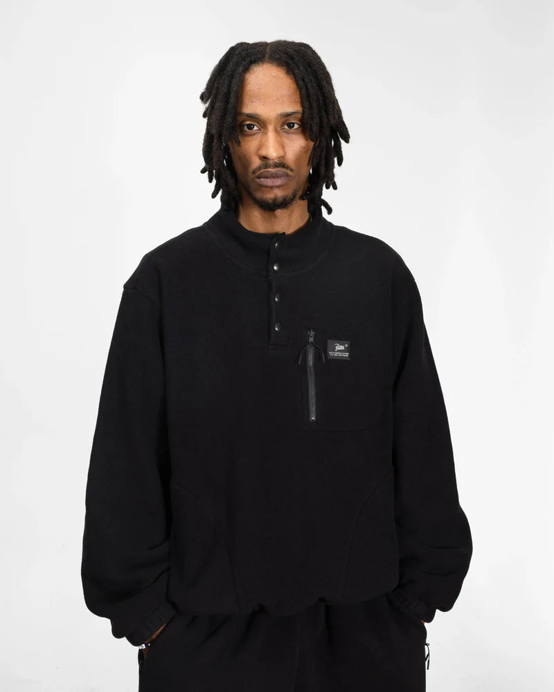 Patta Sherpa Fleece Ovehead Black