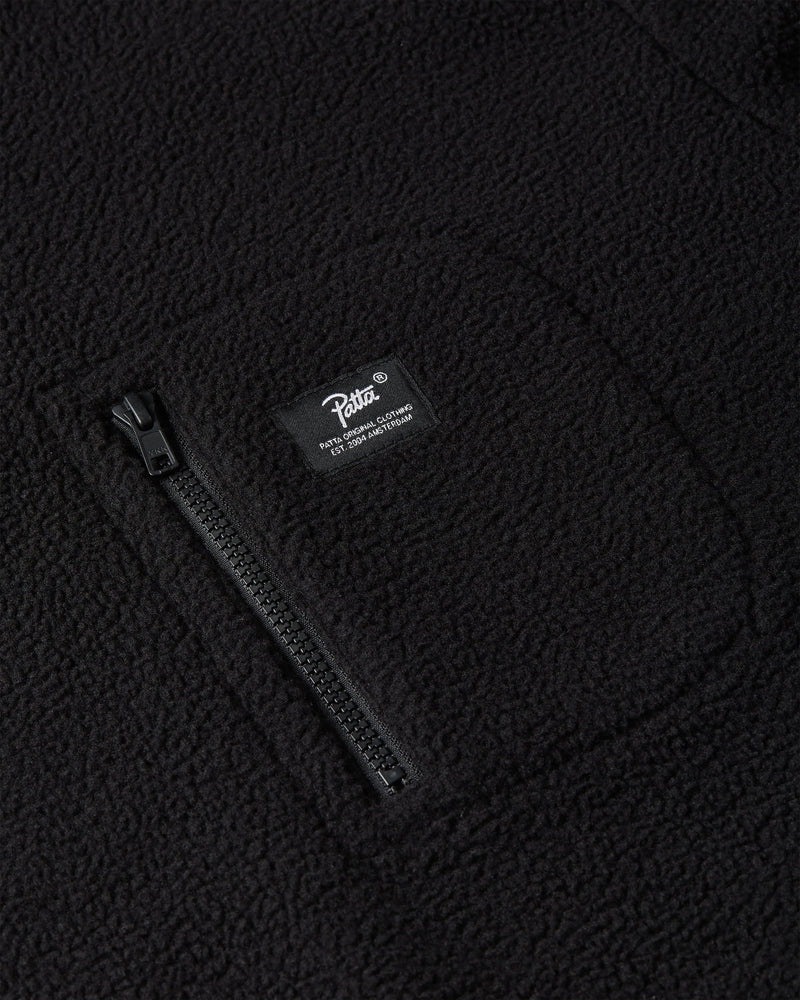 Patta Sherpa Fleece Ovehead Black