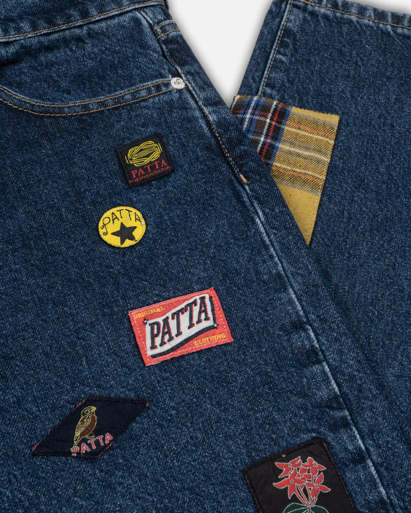 Patta Whole Lotta Labels Denim Pants Blue Denim