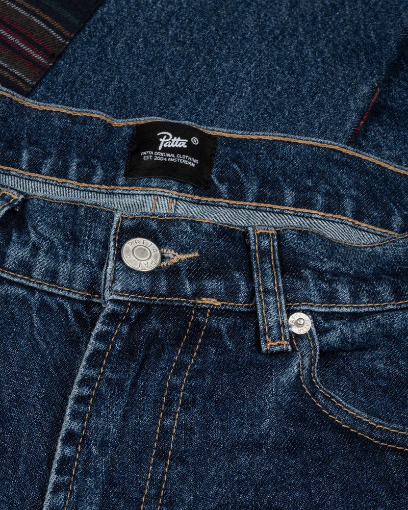 Patta Whole Lotta Labels Denim Pants Blue Denim