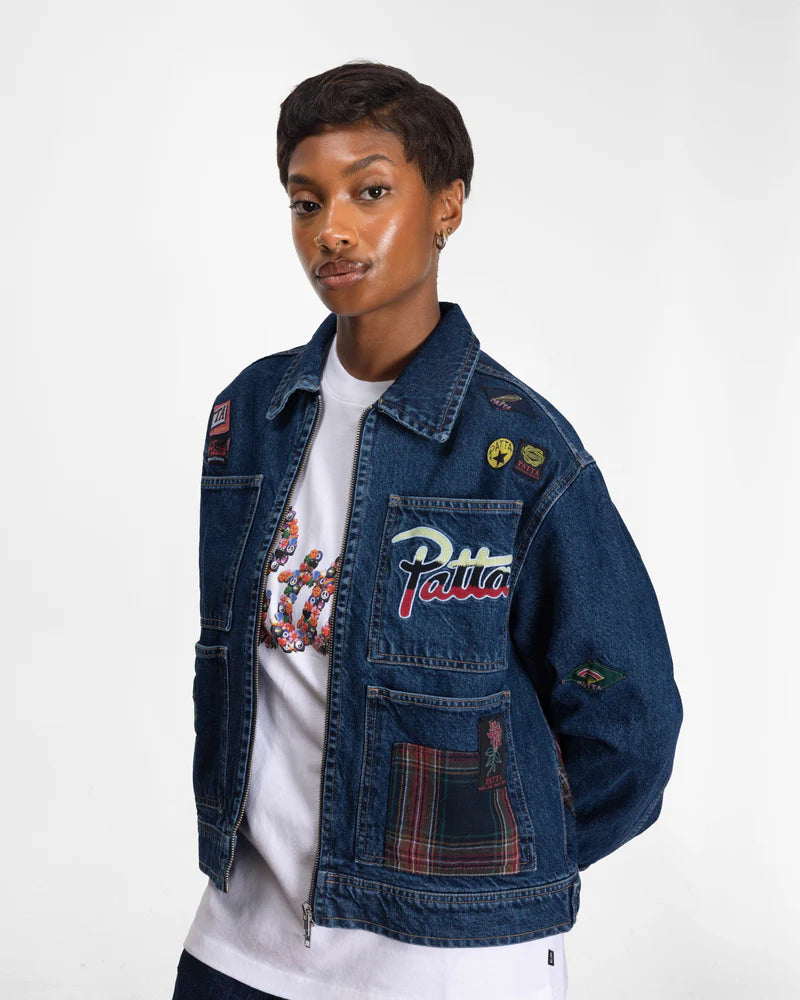 Patta Whole Lotta Labels Denim Jacket Blue Denim