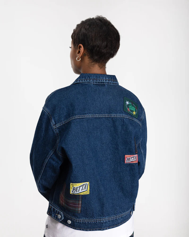 Patta Whole Lotta Labels Denim Jacket Blue Denim