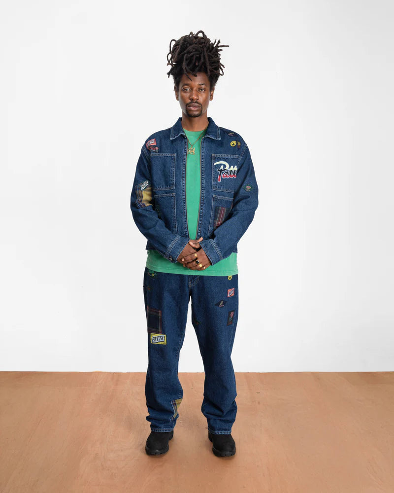 Patta Whole Lotta Labels Denim Jacket Blue Denim