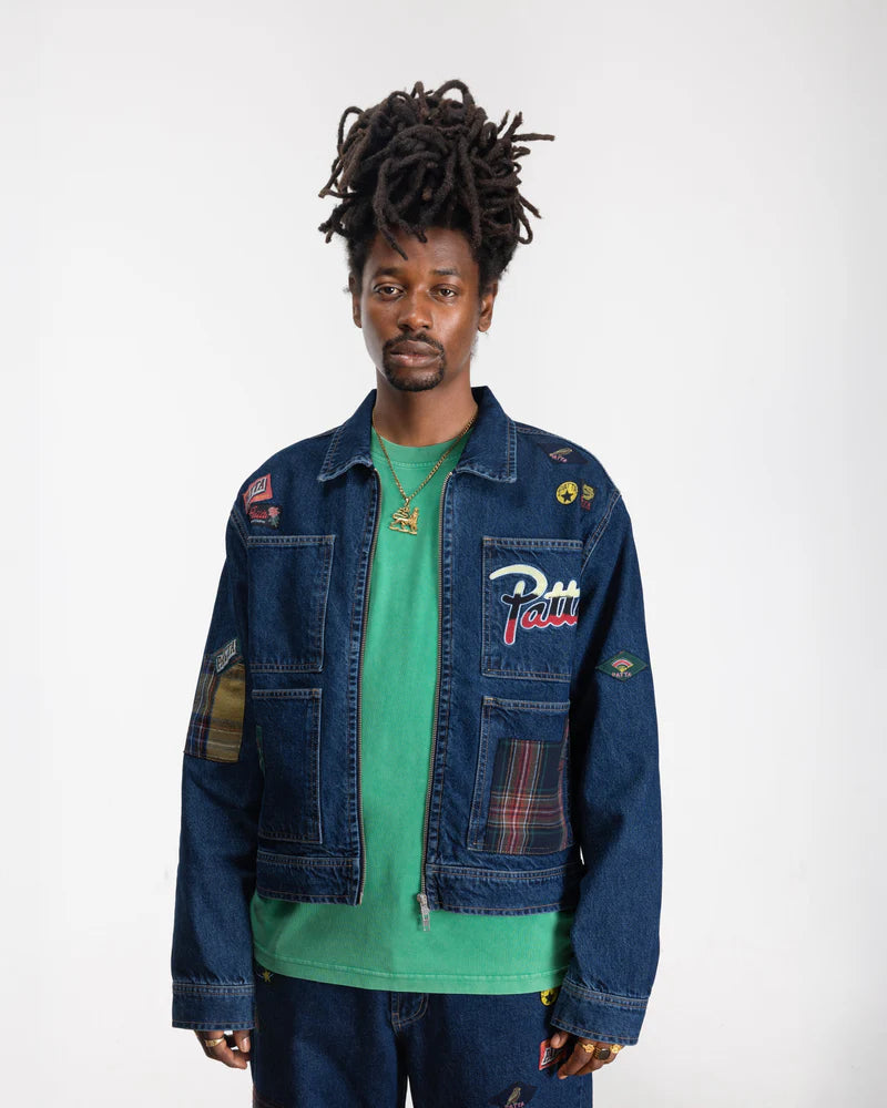 Patta Whole Lotta Labels Denim Jacket Blue Denim