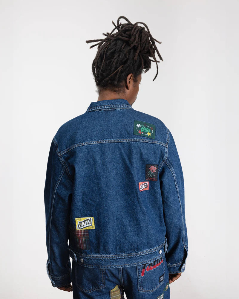 Patta Whole Lotta Labels Denim Jacket Blue Denim
