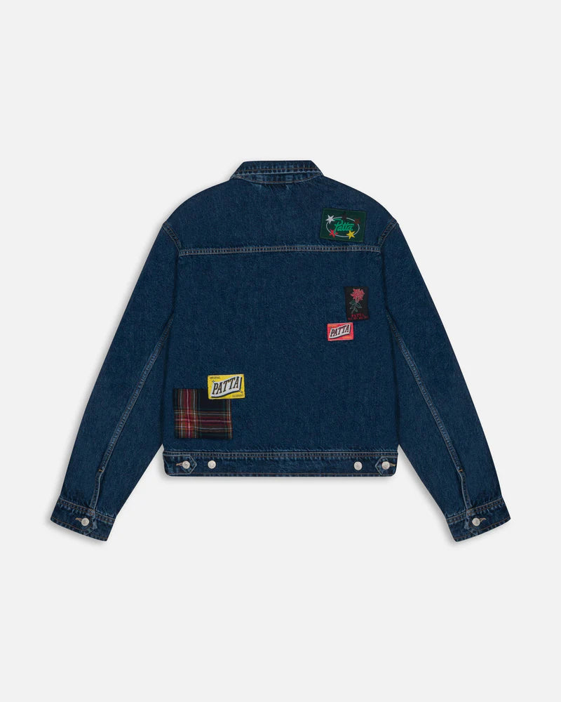 Patta Whole Lotta Labels Denim Jacket Blue Denim