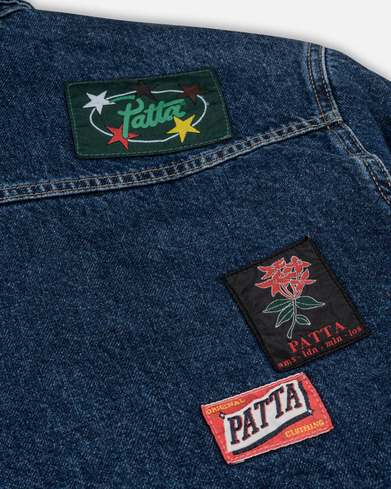 Patta Whole Lotta Labels Denim Jacket Blue Denim