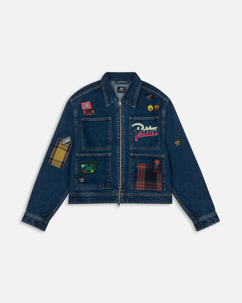 Patta Whole Lotta Labels Denim Jacket Blue Denim