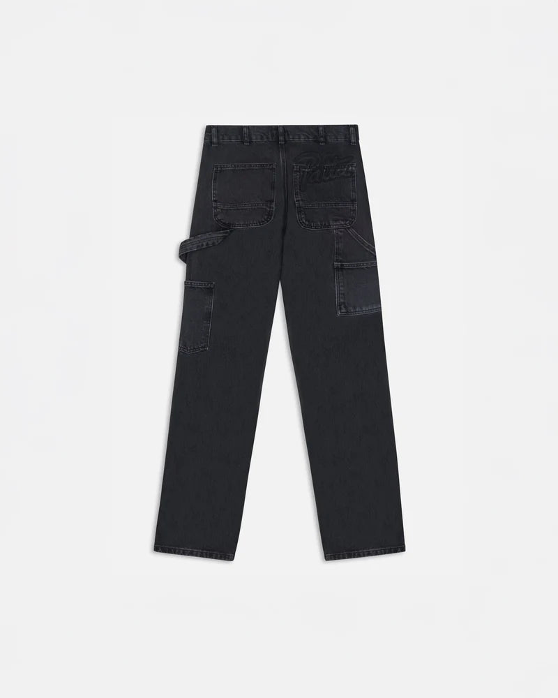 Patta Double Knee Cartoon Denim Pants Black Denim