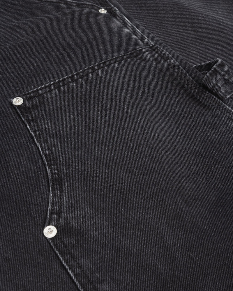 Patta Double Knee Cartoon Denim Pants Black Denim