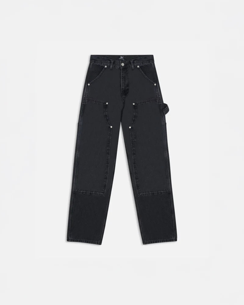 Patta Double Knee Cartoon Denim Pants Black Denim